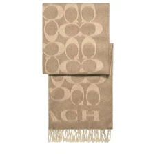COACH SCARF SIGNATURE OVERSIZED MUFFLER CAMEL TAN ❗️ BESTSELLER❗NEW❗️