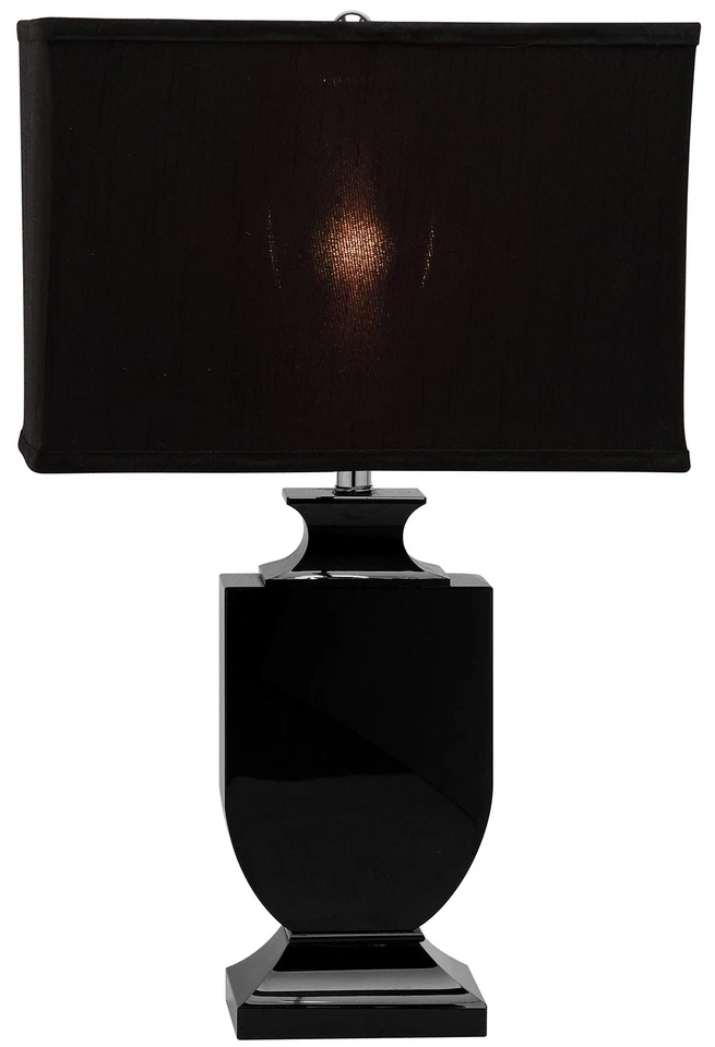 Colección Iluminación Darcy Moderna Urna Cristal Negro/Sombra Negra 24 Pulgadas Bedro... Foto 4 de 4