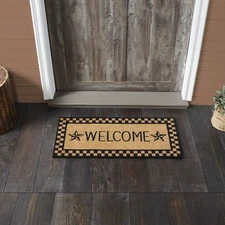 VHC Brands Primitive 17"x36" The Welcome message features barn star Floor Decor