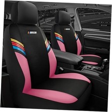 Car Seat Covers Leather and Mesh Seat Covers, Universal Fit Front Seat Pink