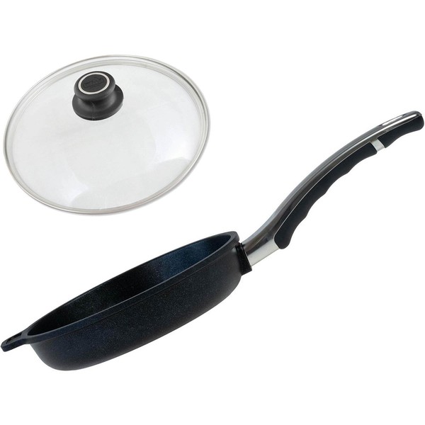 Baf Flachpfanne 20Cm Aluguss Bratpfanne Pfanne Beschichtet Antihaft & Glasdeckel-image