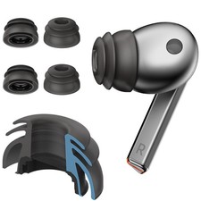 Premium Multi-Flange Eartips for Galaxy Buds3 Pro Black, Medium, Black