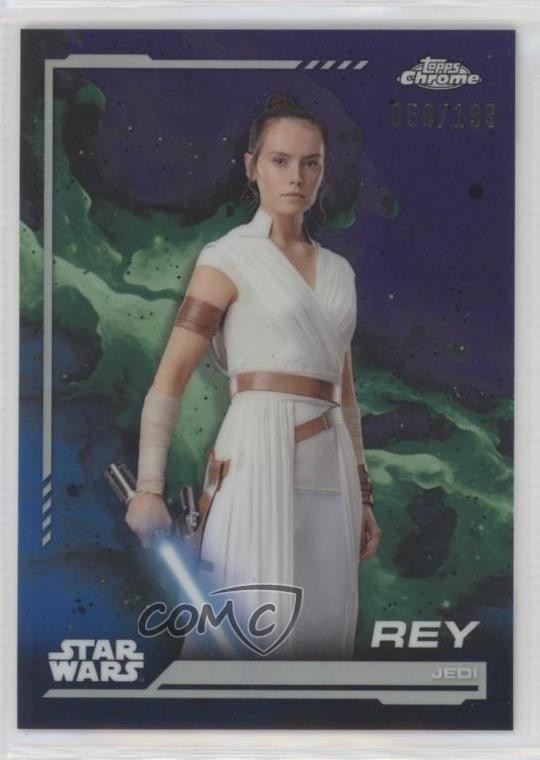2024 Topps Chrome Star Wars Kamino Aqua Refractor 58/199 Rey #112 0c3