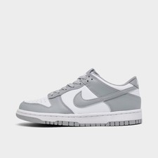Big Kids' Nike Dunk Low Casual Shoes White/Light Smoke Grey/White FB9109 123