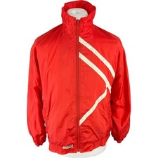 The Flagship Track Jacket Shell Suit Red White Vintage Zip Up Festival Y2k S