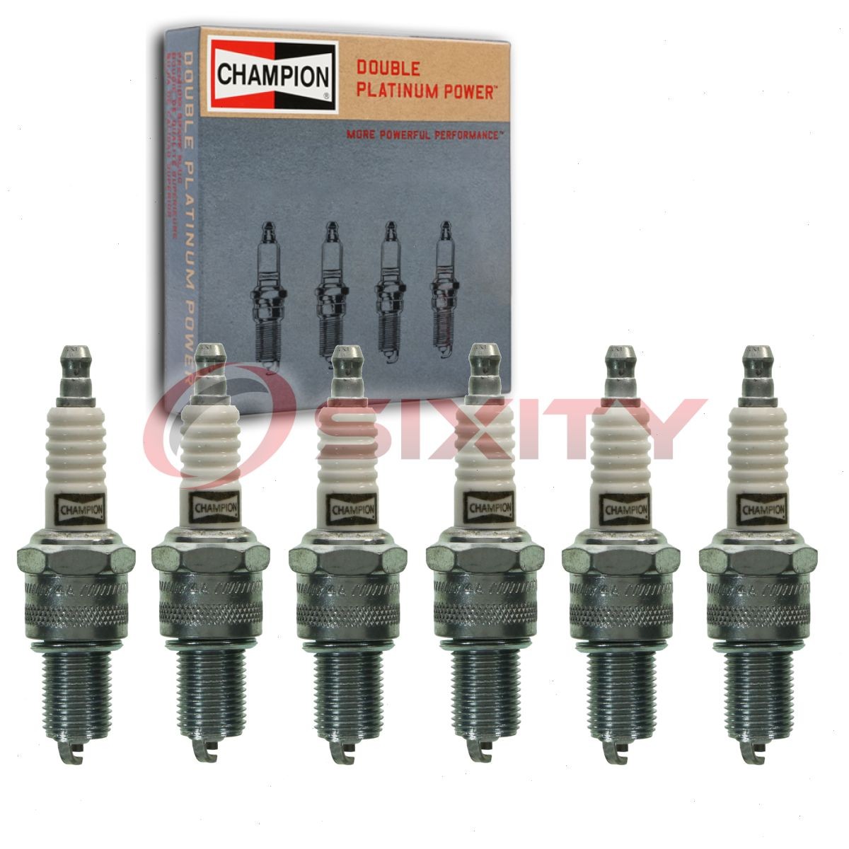 6 pc Champion Double Platinum Spark Plugs for 1973-1976 Mercedes-Benz 280 vv