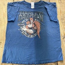 Harley-Davidson Looney Tunes T Shirt Blue XL Tuscan Yosemite Sam Faded