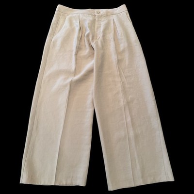 The Primark Edit Beige Lyocell Blend Wide Leg Pleated Pants 12 Lightweight