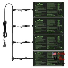 Seedling Heat Mat for Seed Starting 10" x 20.75", 10x20 4 Pack Daisy Chainable