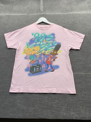Nickelodeon Hey Arnold 90's Vibe T-Shirt Womens Small Pink Graphic 100% Cotton