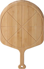 18” Bamboo Pizza Peel with 8 Slice Grooves, 25.6" X 18"