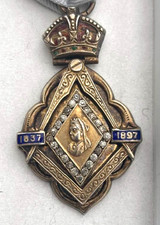 MASONIC RARE ANTIQUE  QUEEN VICTORIA 60 YEAR 1837- 1897 DIAMOND JUBILEE MEDAL.
