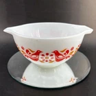 Pyrex FRIENDSHIP Cinderella Mixing Bowl #441 Red Orange Birds 1-1/2 Vintage MCM