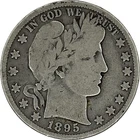 1895 Barber Silver Half Dollar in a SAFLIP® - VG- (Good+)