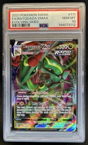 2021 Pokemon SWSH Evolving Skies Rayquaza VMAX #111/203 PSA 10 GEM MINT