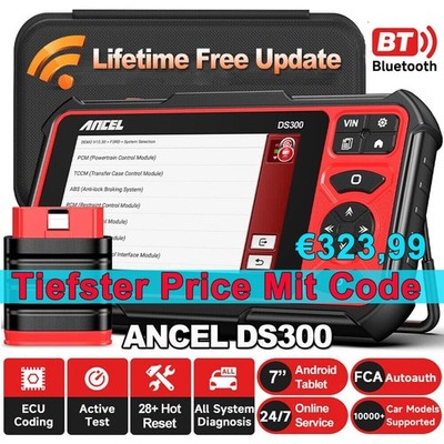 2025 ANCEL DS300 BT KFZ OBD2 Diagnosegerät Profi ALLE System ECU Coding Deutsch