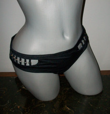 NWOT Victoria Secret L Black Shimmer Low Rise Bikini Bottom