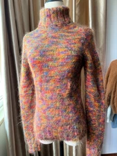 Mohair Sweater Blended Fluffy Fuzzy Turtle Neck Super Soft Pullover