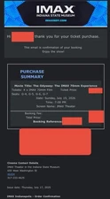 4 tickets to The Odyessy IMAX 70MM 7/19/26 Indiana State Museum, See Description