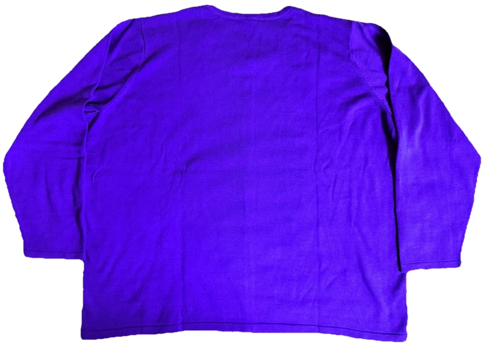 Cárdigan Suéter Quaker Factory 2X Púrpura Abotonada Elegante Secuencia Diamante De Colección Foto 2 de 4