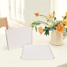 HORLIMER 12x9x1 inches Shipping Boxes Set of 25, White Corrugated Cardboard B...