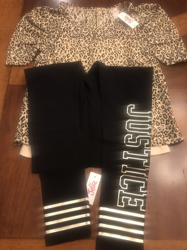 Justice Girls Spring Animal Print Shirt, Sz 16/1 8 & Foil Leggings, Size 14, NWT - Picture 12 of 12