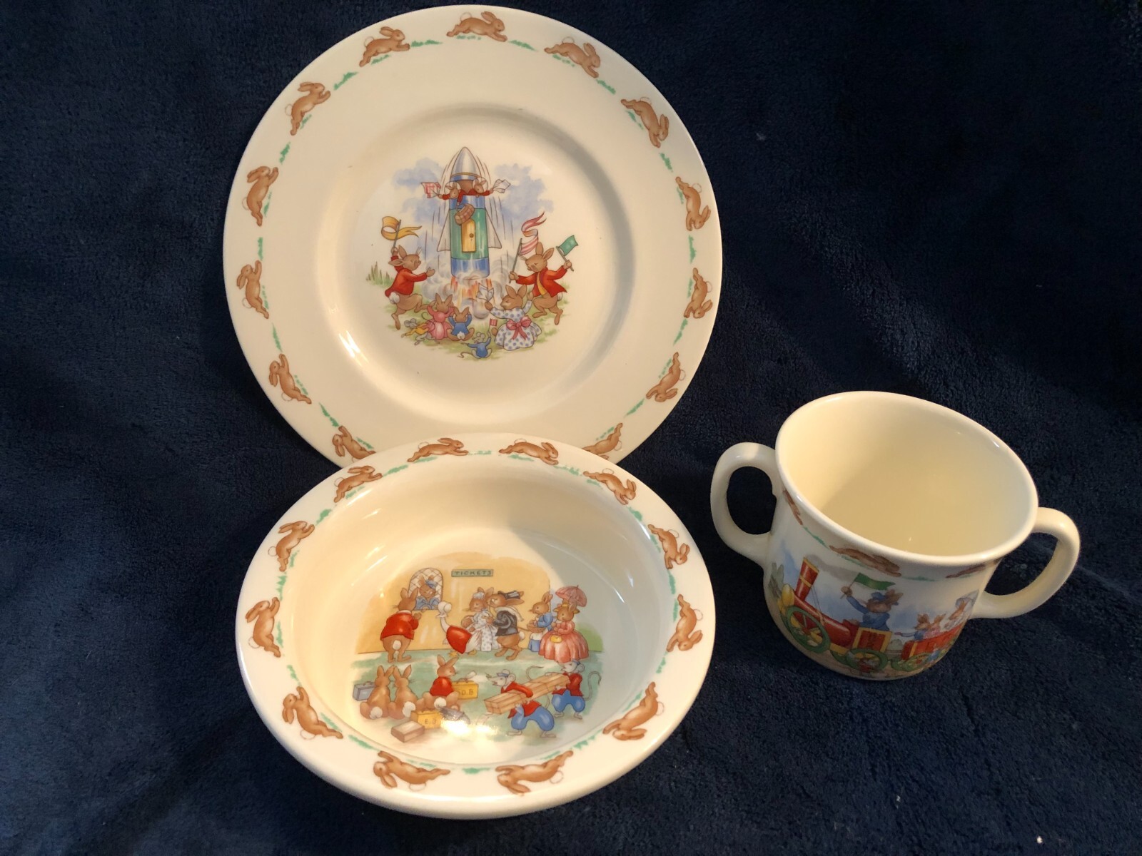 Bunnykins China Bunnykins Plate Bowl And Cup Set Bunnykins