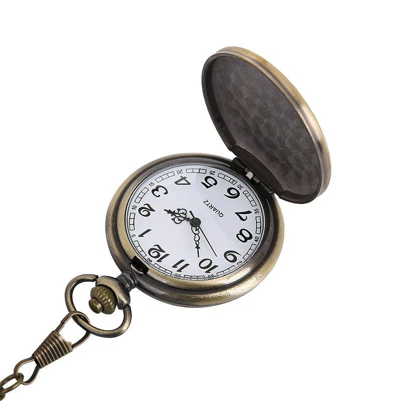 Reloj Bolsillo Grande Clásico Flor Púrpura Calavera Retro Cerámica Reloj Bolsillo Foto 2 de 4