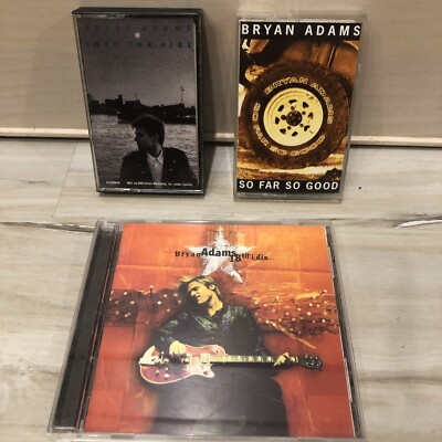 Bryan Adams CD & Cassette LOT! Into The Fire So Far So Good & 18 Til I Die Rock