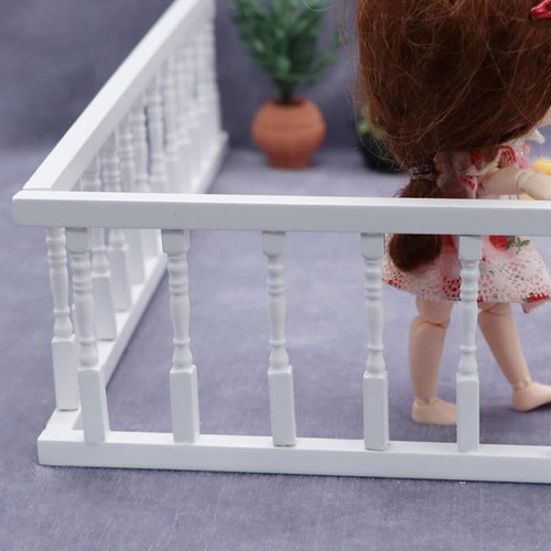 2Pcs 1:12 Dollhouse Miniature Railing Handrail Garden Fence Balcony ...