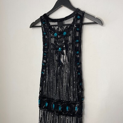 kate moss topshop sequin dress Kate Moss Topshop Gold Sequin Tulle Spot Dress Size 8