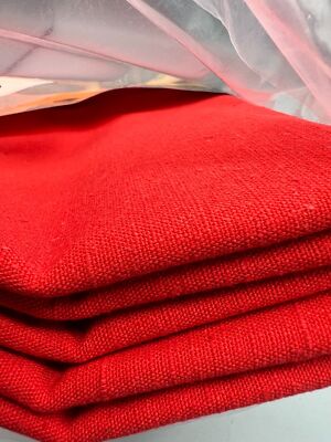 Vtg 60s Spectra Tablecloth Bold Red Elegant 60'' X 86'' Perma Press Easy Care