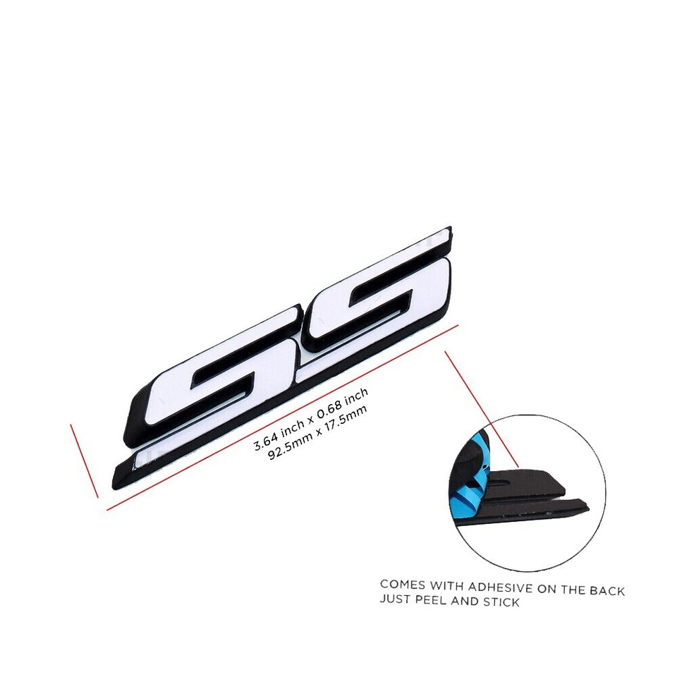 For SS Badge Fender Trunk Emblem Decal Matt Black -3x - Foto 6