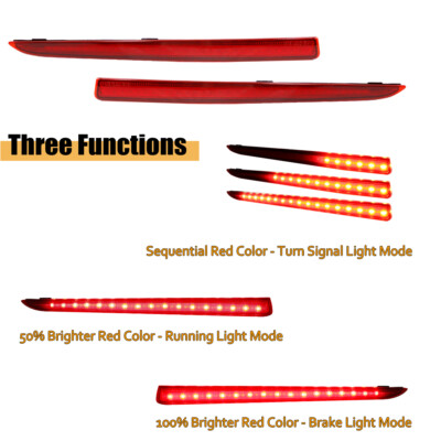 Tonsya 3-in-1 Red Lens Bumper Reflector For Lincoln Zambia - Foto 4