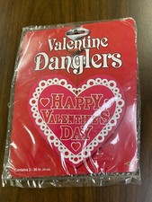 Vintage 1997 Beistle Die Cut Valentine's Danglers Decorations Signs NEW IN PKG