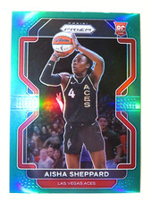 2022 Panini Prizm Basketball WNBA Aisha Sheppard Green Prizm Rookie Card Aces