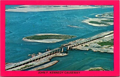 John F Kennedy Causeway Bridge Padre Island National Seashore Vintage Postcard