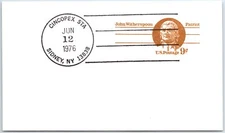 US CARD WITH SPECIAL EVENT CANCEL CINCOPEX STATION AT SIDNEY N.Y. 1976