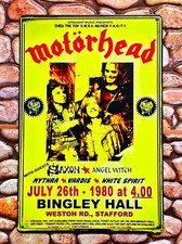 MOTORHEAD AT BINGLEY STAFFORD W/ SAXON ANGEL WITCH CONCERT POSTER TIN METAL