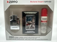 Zippo Authentic Retro Star Design 28653Double Torch Butane Lighter Gift Set