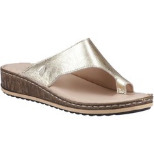 Womens Hush Puppies Elissa Leather Toe Post Wedge Slip On Sandals Ladies UK 3-8