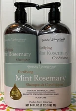 BEAUTY UNTOUCHED SJ CREATIONS FORTIFYING MINT ROSEMARY SHAMPOO CONDITIONER 32oz