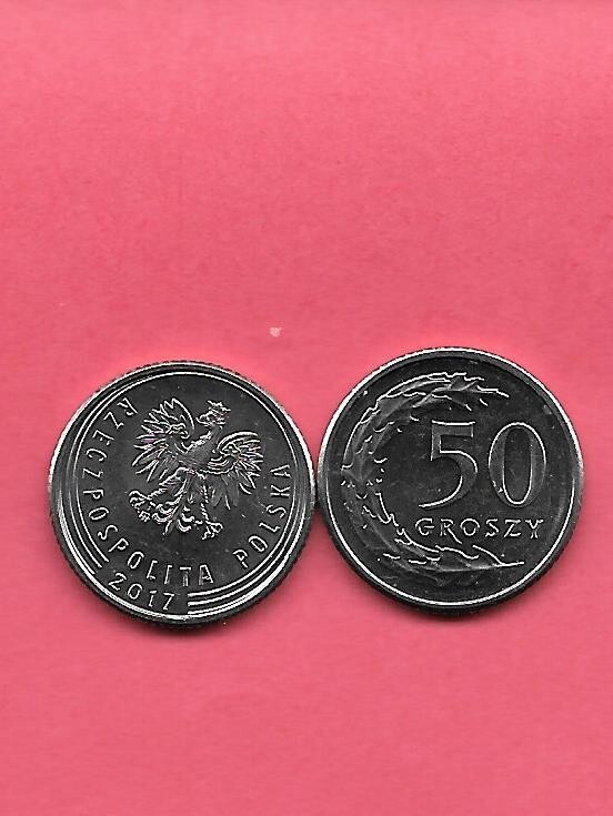 POLAND Y281 2017 UNCIRCULATED-BU MINT-UNC  50 GROSZY RECENT MODERN COIN