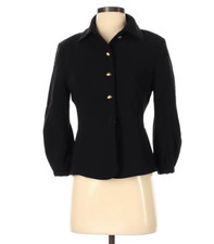 Cabi Blazer Jacket Black Size 4 Lined Shoulder Pads Career Party Casual Y2K