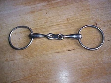  Used SS Korsteel French Link Loose Ring Snaffle Bit  5" Mouth  3" Side Rings