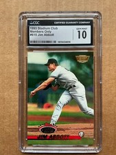 1993 Stadium Club Members Only #615 JIM ABBOTT Just Graded CGC 10 Gem Mint