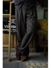 Men Neppy Tweed Wool Pleated Pants Vintage Style Men's Casual Trousers IN STOCK