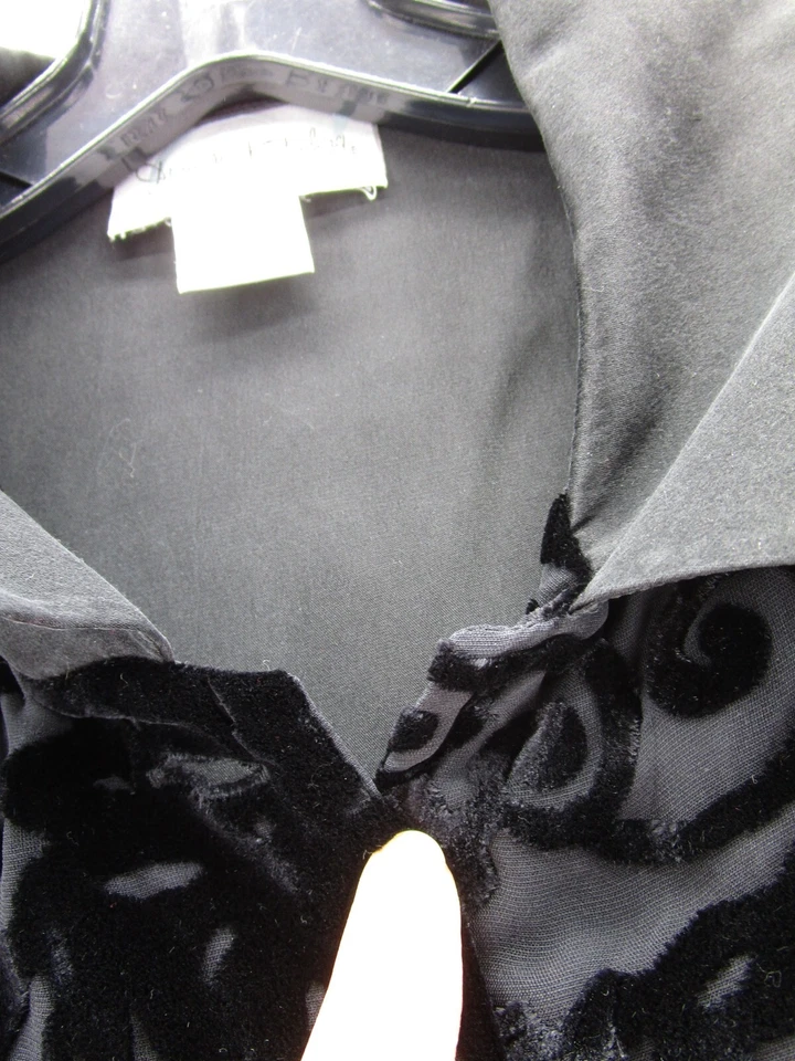 Blusa DE COLECCIÓN Diane Von Furstenberg Top Mujer Pequeña Negra Terciopelo Seda Noches* Foto 4 de 4