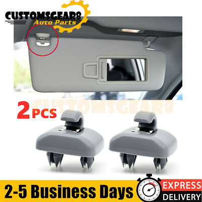 2Pcs Sun Visor Clips For Audi A4 A5 A7 Q3 Q5 B6 B7 B8 S4 S5 TT 8U0857562A Grey