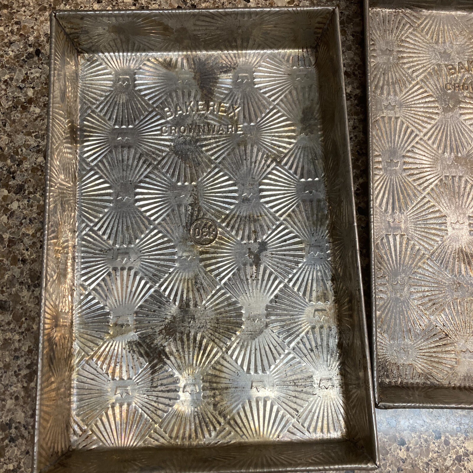 Lot of 3 Star Burst BAKEREX Crownware 11”x 7” Cake Pans VTG eBay